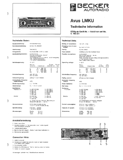 becker Avus LMKU service manual