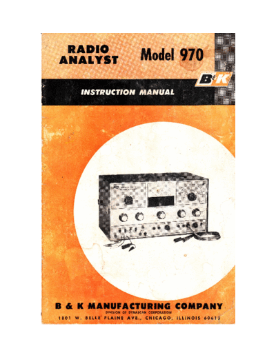 B&K 970 Radio Analyzer service manual