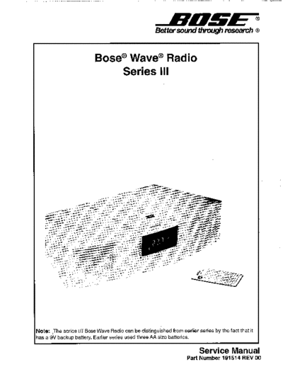 bose wave radio series iii service manual