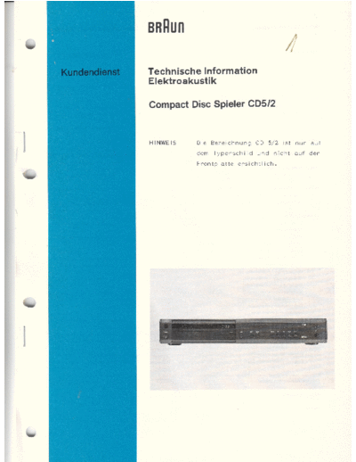 Braun CD5-2 service manual