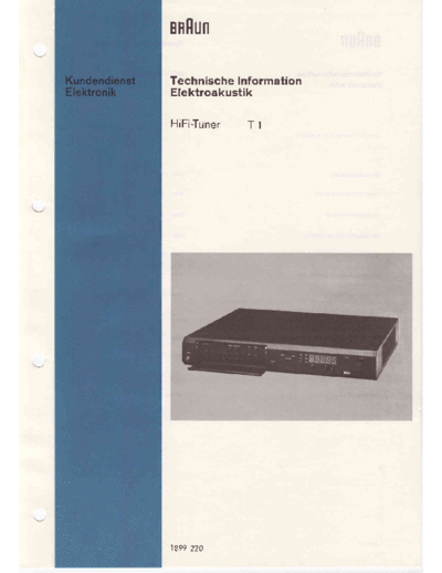 Braun HiFi Tuner T 1 service manual