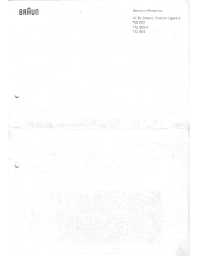 Braun TG 502 TG 504 service manual