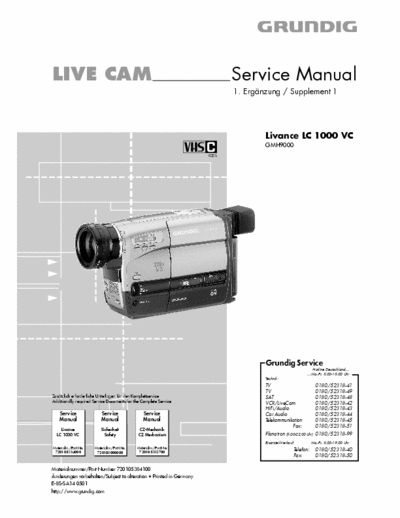 Grundig Livance LC 1000 VC Service Guide Live Cam - Pag. 2