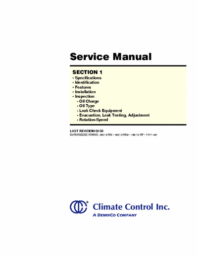 CcI  cci climacompressor service manual