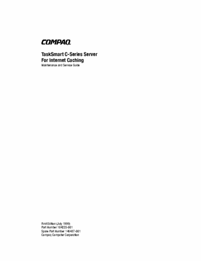 COMPAQ TaskSmart_C-Series_Serve TaskSmart_C-Series_Serve
service manual