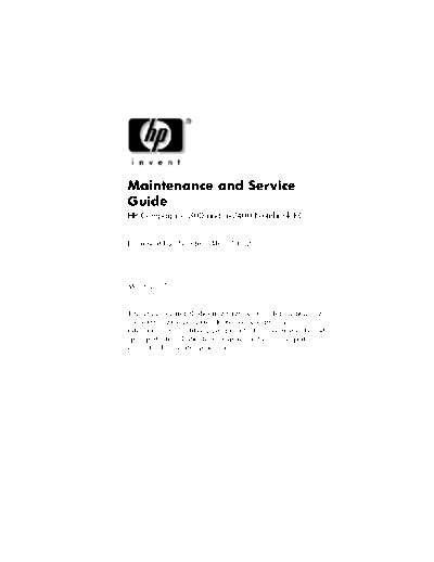 Compaq nx7300 nx7400 Maintenance and Service GuideHP Compaq nx7300 and nx7400 Notebook PCSecond Edition: March 2007First Edition: May 2006Document Part Number: 410775-002