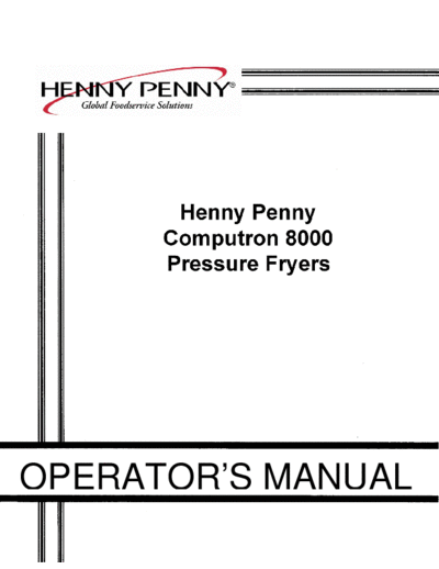 HennyPenny computron HennyPenny pressure fryers