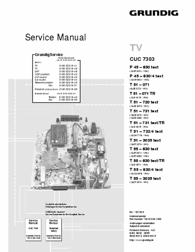 Grundig chass CUC7303 Full SM