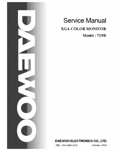 daewoo xga 719B Service manual Daewoo monitor XGA 719B