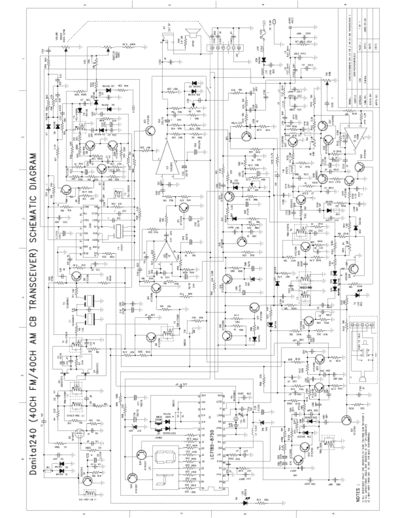 Danita 1240FM/AM Danita 1240 (40CH FM / 40CH AM CB TRANSIVER) Schematic Diagram