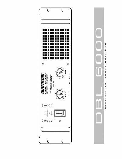 Wattsom DBL 6000 Power Amp Owner Manual