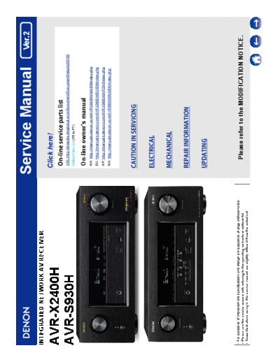 Denon avrx2400 Service manual avrx2400