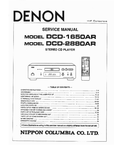 denon dcd1650 dcd1650 each part 9 pages