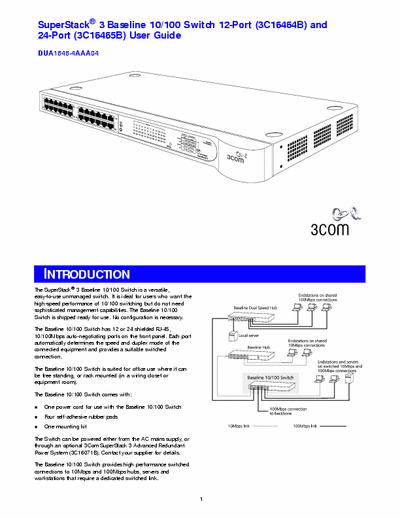 3com 3C16465B Service manual