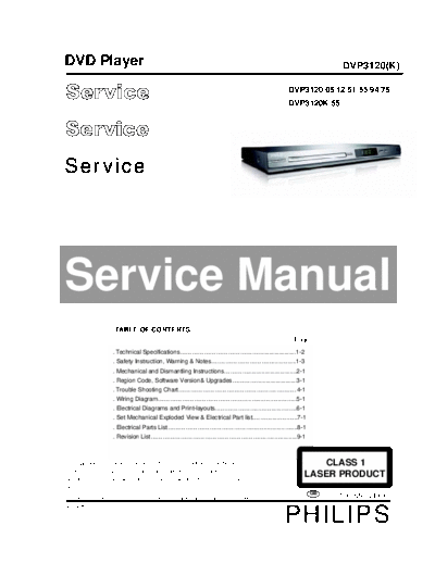 philips DVP3120 manual de servicio