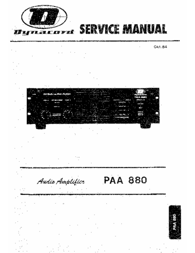 Dynacord PAA 880 Dynacord PAA 880 Service Manual