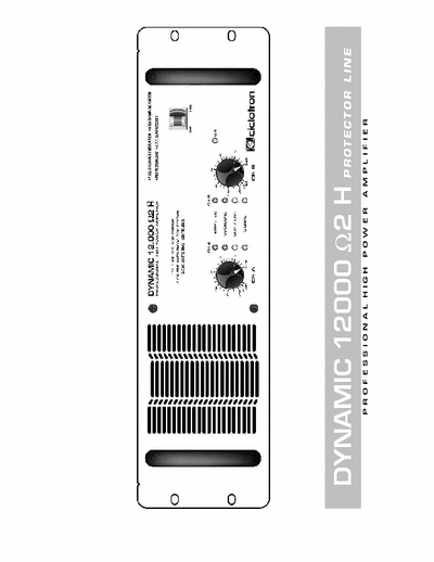 Ciclotron Dynamic 12000 2H Power Amp Owner Manual