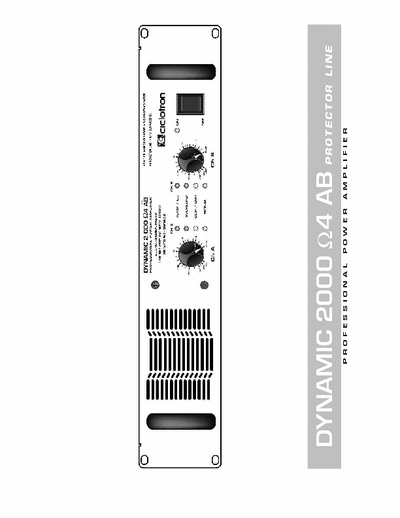 Ciclotron Dynamic 2000 4AB Power Amp Owner Manual