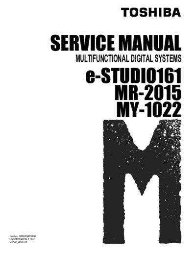 Toshiba e-Studio 161 Toshiba e-Studio 161 Service Manual