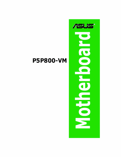 asus P5P800-vm manual motherboard asus p5p800-vm