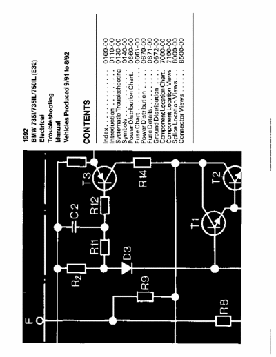 BMW 7 schematics diagram - BMW 7 e32 1992