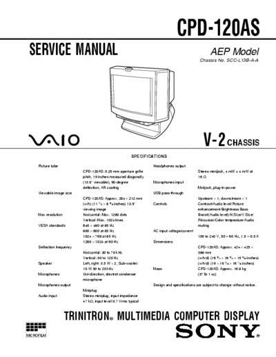 Sony CPD-120as Service Manual