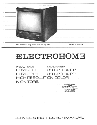 Electrohome ecm1210 electrohome_ecm1210_series_monitors