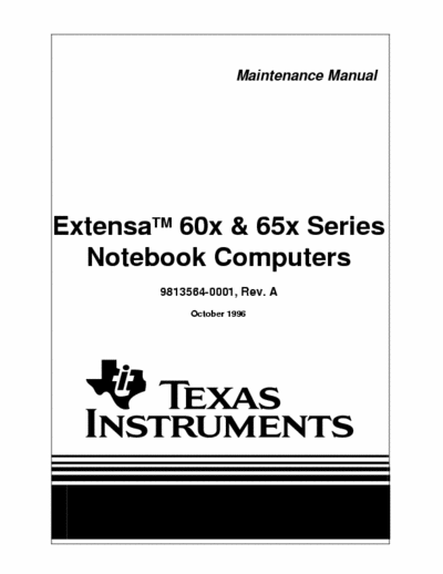 Texas Instruments Extensa 60x & 65x (Series) Maintenance Manual Laptop Computer(October 1996) - (22.503Kb) 11 Part File - pag. 212