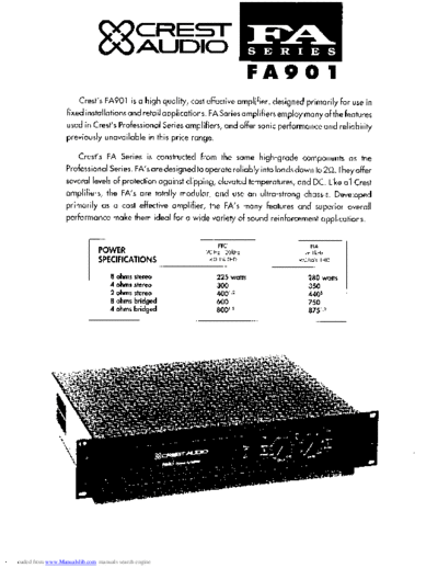 crest fa 901 manual