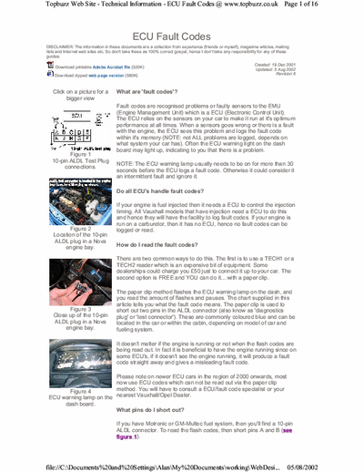 OPEL 90> fault codes