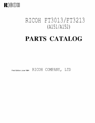 Ricoh 3013 Ricoh FT3013 parts catalog