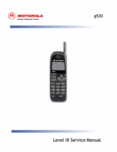 Motorola g520 Schematic Diagram e Service Manual Level III - Cellular Subscriber Sector - (5.058Kb) Part 1/3 - pag. 45