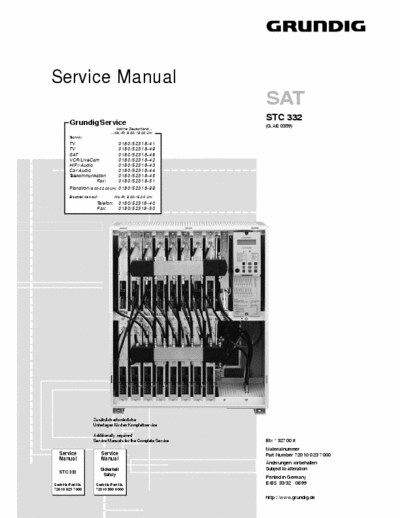 grundig stc332 stc332 satelite reciver service manual