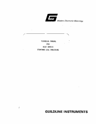 guildline 9152 TECHNICAL MANUAL
FOR
9152 SERIES
STANDARD CELL ENCLOSURE