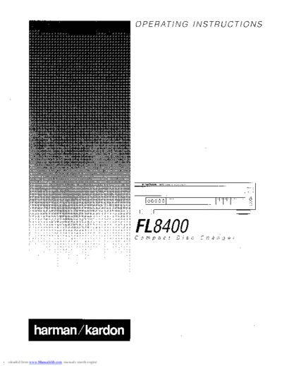 Harman / Kardon FL8400 Compact Disc Changer - User Manual