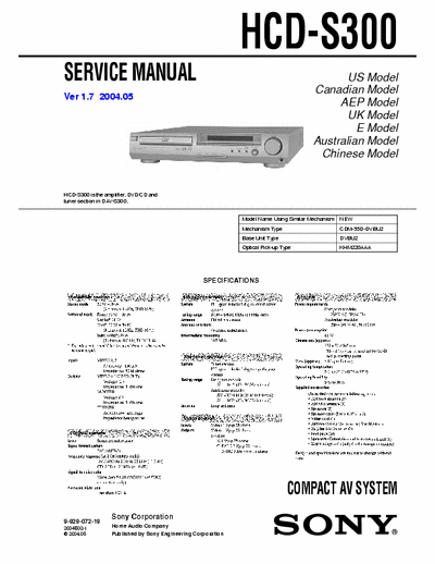 sony hcd-s300 service manual