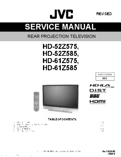 JVC HD-52Z585 FULL SERVICE MANUAL