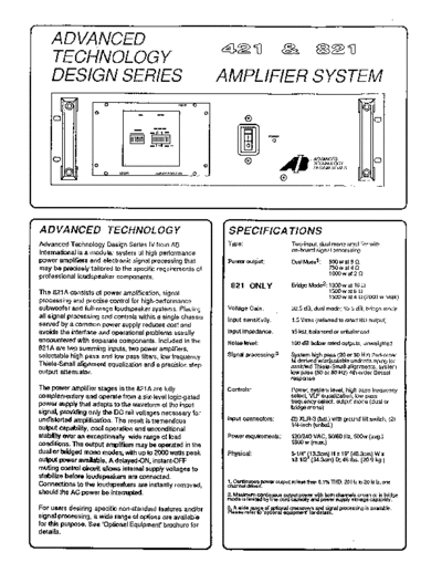 AB INTERNATIONAL 421a 821a hfe_ab_international_421a_821a_brochure_en
Amplifier system