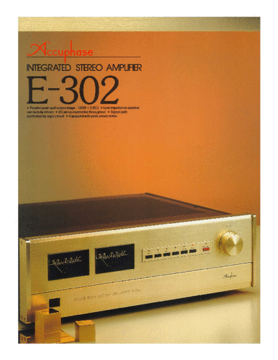 Accuphase E-302 Integrated Stereo Amplifier Brochure