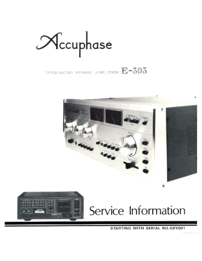 Accuphase E-303 Integrated Stereo Amplifier Schematic & Owners Manual