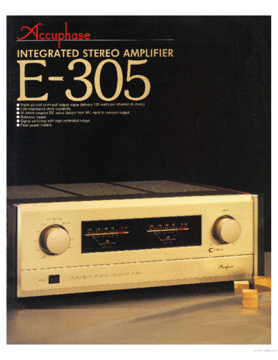 Accuphase E-305 Integrated Stereo Amplifier Service information & Brochure