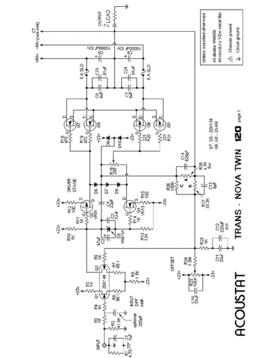 Acoustat Trans Nova Twin-120 Schematics