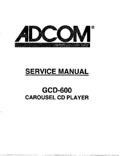 Adcom GCD-600 Carousel CD Player
