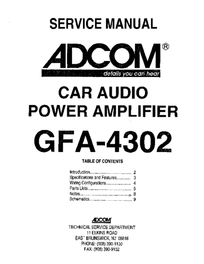 Adcom GFA-4302 Car Audio Power Amplifier