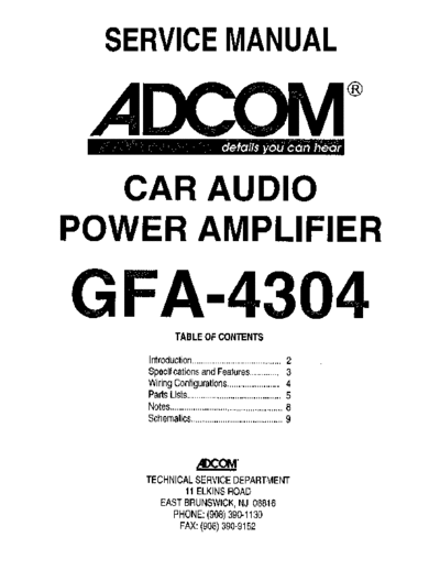 Adcom GFA-4304 Car Audio Power Amplifier