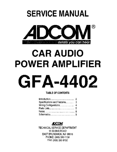 Adcom GFA-4402 Car Audio Power Amplifier
