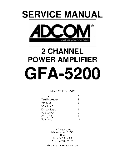 Adcom GFA-5200 2 channel power amplifier