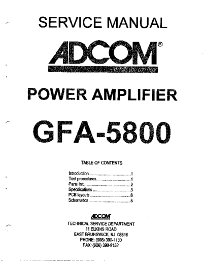 Adcom GFA-5800 Power amplifier