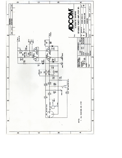 Adcom GFA-5802 Power amplifier schematics