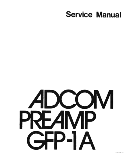 Adcom GFP-1A Preamp